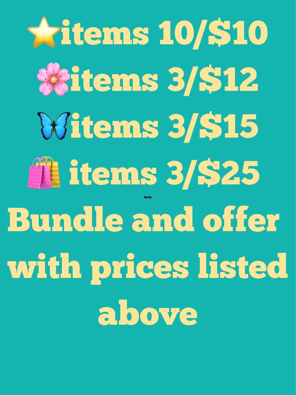 Closet Clear Out Sale- Do not buy listing